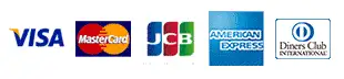 VISA MasterCard JCB AMERCAN EXPRESS Diners Club